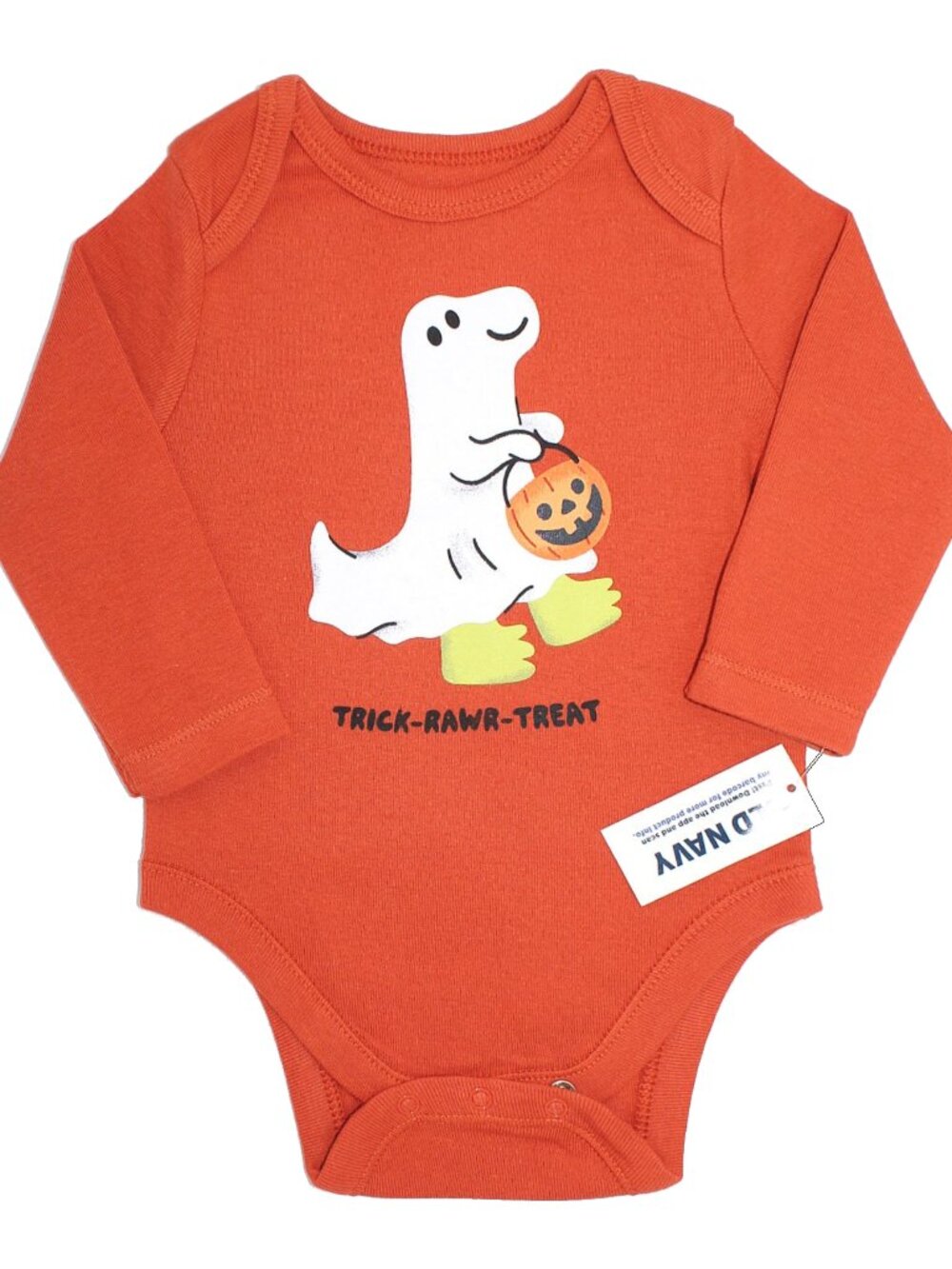 Old Navy Baby's Unisex Trick-Rawr-Treat Long-Sleeve Cotton Graphic Halloween Tee